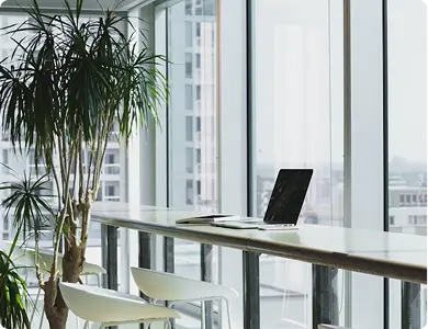 Open Workspace with City Views